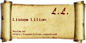 Lissem Lilian névjegykártya